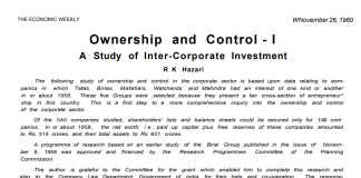 Ownership and Control: A Study of Inter-corporate Investment