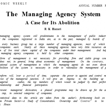 The Managing Agency System A Case for Its Abolition