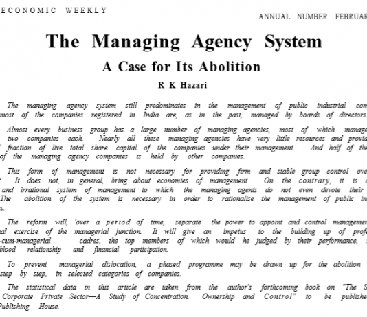 The Managing Agency System A Case for Its Abolition
