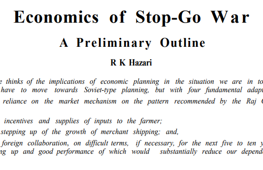 Economics of Stop-Go War: A Preliminary Outline