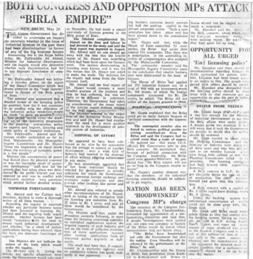 Both Congress & Opposition MPs Attack “Birla Empire”