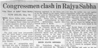 Congressmen Clash in Rajya Sabha