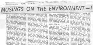 Musing on the Environment