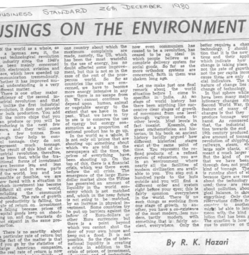 Musing on the Environment