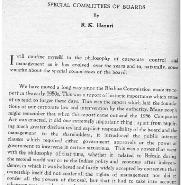 Special Committees of Boards