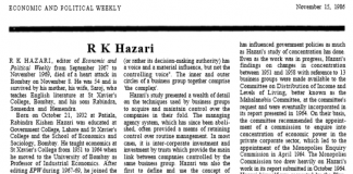 Obituary: R K Hazari