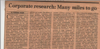 Corporate Research: Many Miles To Go