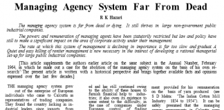 Managing Agency Far From Dead