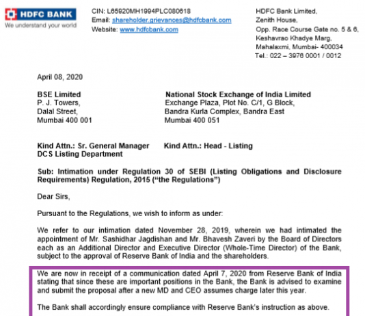 HDFC Bank: Rectifies Bizarre Defiance to Reserve Bank of India’s Directives