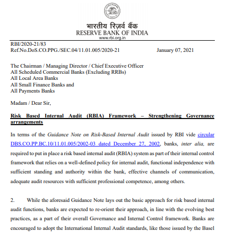Why Did the RBI Drop Its Own Proposal Safeguarding the Independence of the Internal Audit in Banks?