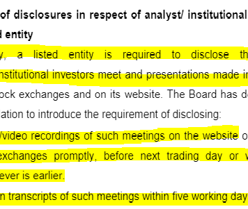 SEBI Disclosure Circular, a Blow Against the Exclusive Information Club