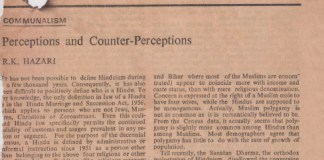 Communalism: Perceptions and Counter-Perceptions